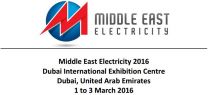 1-3 Mart 2016 - Middle East Electricity DUBAI